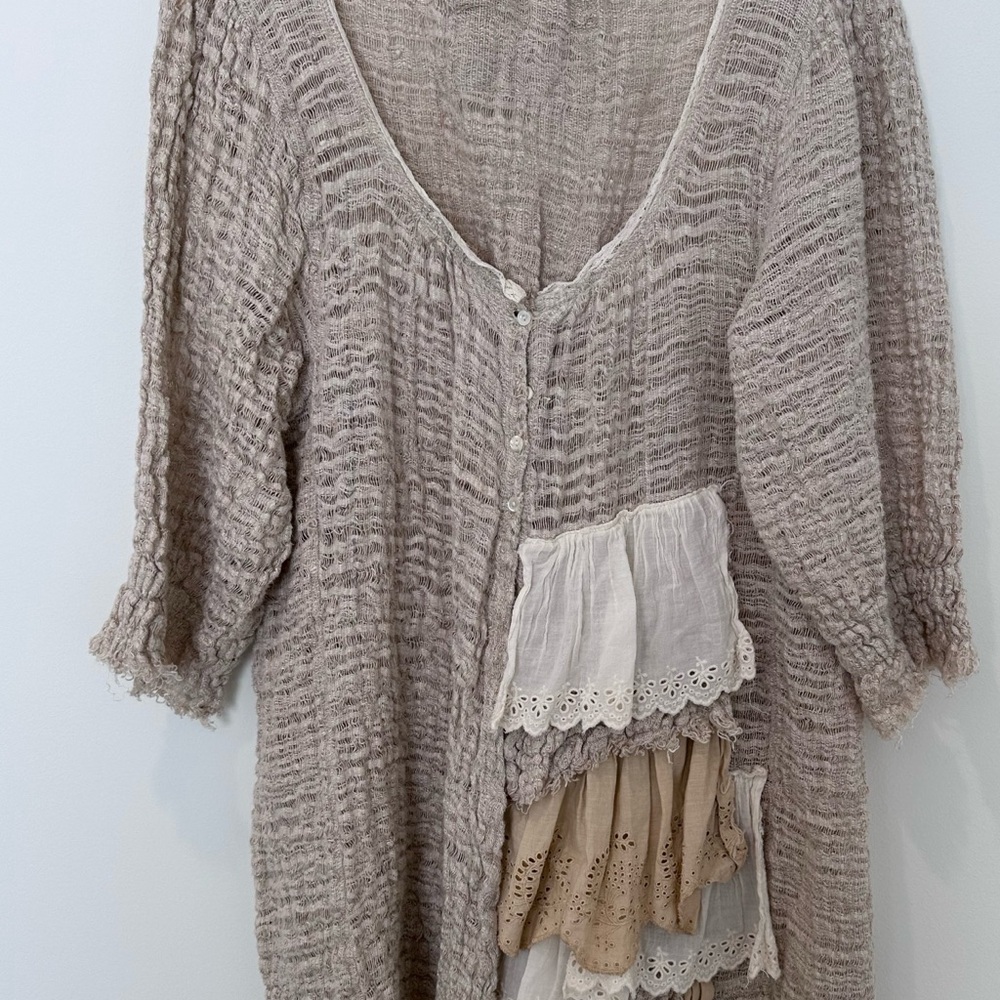 Magnolia Pearl Button Ruffle Cardigan. One Size. - Picture 8 of 15